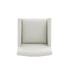 Manhattan Comfort Anna Square 22.83" Modern Faux Leather Upholstered Dining Armchair - Stone Grey-26" L x 23" W x 32.68" H