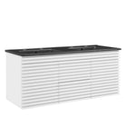 Modway Render 48" Wall-Mount Bathroom Vanity - White/Black-Mid-Century Modern Vanity