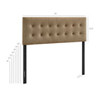 Modway Emily Stain-Resistant Performance Velvet King Size Headboard - Taupe-Button Tufting