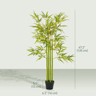 Outsunny 4' Artificial Bamboo Tree for Indoor Decoration - Green - 2 Pack-A stable nursery planter gives it a stable base 