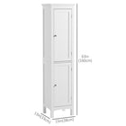 Kleankin Tall Bathroom Storage Cabinet with Adjustable Shelves - White-Elevated legs can prevent your items from moisture