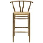 Modway Amish Wood Bar Stool - Weathered Gray Teak-Arrives Fully Assembled