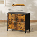 HOMCOM Lateral File Cabinet for Home Office - Rustic Brown-Three-section alloy rails for smooth operation