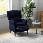 HOMCOM Massage Recliner with Footrest - Blue-Soft faux suede is comfortable and breathable