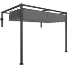 Outsunny Lean To Pergola with Retractable Canopy for Patio, Deck - 10' x 7'-Sliding canopy cover for adjustable shade 