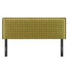 Modway Camille Checkered Linen Blend King Size Headboard - Artichoke Windowpane Check-Adjustable Mounting Positions