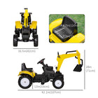 Aosom Kids Pedal Ride-On Excavator - Yellow-Seat Size: 7.5" L x 4.7" W x 13" H (19 x 12 x 33 cm) 
