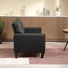 HOMCOM 51" PU Leather Loveseat with Armrests and Tufted Backrest - Black-Backrest and wide armrest provide additional support for enhanced comfort