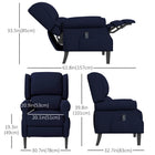 HOMCOM Massage Recliner with Footrest - Blue-Seat cushion with high-density foam and spring pack inside provides bouncy