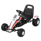 Aosom Kids Racing Style Pedal Go Kart - White-High-quality metal frame and plastic material ensure durability throughout the years 