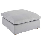 Modway Commix Down Filled Overstuffed Ottoman - Light Grey-Contemporary Modern Ottoman