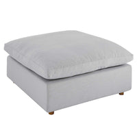 Modway Commix Down Filled Overstuffed Ottoman - Light Grey-Contemporary Modern Ottoman