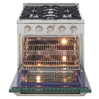 Kucht 30" KDF Series Pro Style Propane Gas Dual Fuel Range - Stainless Steel/Green-Product dimensions 27.75" L x 30" W x 36" H