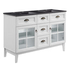 Modway Isle 48" Double Bathroom Vanity Cabinet - White/Black-Contemporary Coastal Style