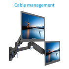 ShoppingAll Pneumatic Dual Gas Spring Dual Monitor Wall Mount - Black-Store your cables neat and organized with built-in cable management clips, keep your monitor/TV surroundings clean