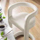 Modway Winslow Performance Velvet Counter Stool - Alabaster-Stainless Steel Footrest