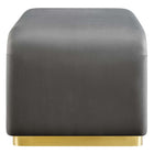 Modway Koda Performance Velvet Waterfall Ottoman - Brass/Storm Grey-Adjustable Foot Caps