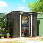 Outsunny Outdoor Garden Shed with Lockable Doors - 80" x 51" - Black-Plenty of room for tools, lawn gear, and outdoor furniture
