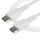 StarTech 6.6 ft. USB-C Cable,  White-Extended strain relief tested to tolerate over 10000+ bend cycles at 180-degree angle