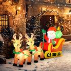 HOMCOM 8' Lit Inflatable Santa with Reindeer Christmas Yard Decoration-IP44 polyester cloth is suited for indoor and outdoor use
