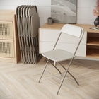 Flash Furniture HERCULES Series Premium Beige Plastic Folding Chair - 10 Pack-Folded Size: 17.5"W x 2.5"D x 38.25"H