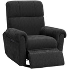HOMCOM Upholstered Power Recliner with USB Charging Ports - Black-Soft chenille fabric and thick padding for optimal comfort