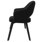 Nightingale Tonik 4-Legged Wood Designer Chair - Black-Fully upholstered arms