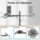 ShoppingAll Fully Adjustable Laptop Mount - Black-Desk mount can be fixed by C-clamp (max thickness 3.2") OR grommet installation (max thickness 2.3") on any working surface