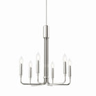 Modway Rekindle 6-Light Chandelier - Polished Nickel-Height-Adjustable