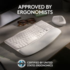Logitech Wave Keys Wireless Ergonomic Keyboard with Cushioned Palm Rest - Off White-Ergo-certified: The Wave Keys Ergonomic Keyboard has been designed and tested according to criteria set out by leading ergonomists and is approved by United States Ergonomics