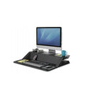 Fellowes 32.75" Lotus Sit to Stand Desk - Dual Monitor - Black-Quality design: Patent-pending Smooth Lift Technology keeps your workstation stable and makes changing positions effortless