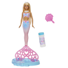 Barbie Bubbletastic Mermaid Doll-​Barbie doll's bubble-making tail fin is easy to activate - pour the bubble solution into the tray (both included), dip her tail fin in and pull the seashell-shaped tab... Barbie doll's tail fin will spin around and around, and tons of bubbles will take flight inspiring imaginations!