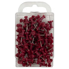 JAM Paper Colourful Push Pins - Burgundy - 100 Pack-Size: Standard (approx 1 inch) | Steel tipped - perfect for pinning notes on corkboards and cubicles