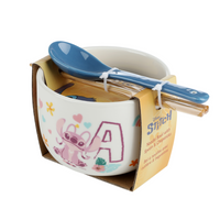 Danawares Disney Stitch Noodle Bowl with Spoon and Chopsticks -Add a touch of aloha to your meals with this adorable Stitch noodle bowl set.