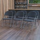 Flash Furniture HERCULES Black Plastic Folding Chair with Charcoal Frame-Designed for Commercial Use