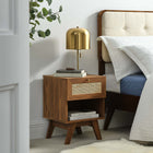 Modway Soma 1-Drawer Nightstand - Walnut-MDF and Particleboard