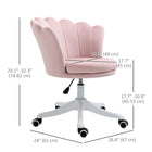 HOMCOM Mid Back Velvet Office Chair with Swivel Wheels - Pink-High-end gas lift and wheel, make adjusting the height and moving smooth