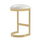 Manhattan Comfort Aura 16.54" Modern Faux Leather Upholstered Bar Stool- White and Polished Brass - 2 Pack-Delivered to you Fully Assembled! No Assembly Required