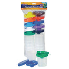 Creativity Street No-Spill Round Paint Cups with Colored Lids - 3" Diameter - 2 Packs of 10-The outer lid seals the cup securely while the inner lid keeps the paint from spilling out if the cup