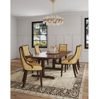Manhattan Comfort Fifth Avenue 18.5" Traditional Velvet Upholstered Dining Chair - Antique Gold and Walnut - Set of 2-Frame Made of Solid Beech Wood with Rich Walnut Finish