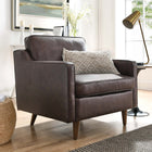 Modway Impart Genuine Leather Armchair - Brown-Genuine Leather Upholstery
