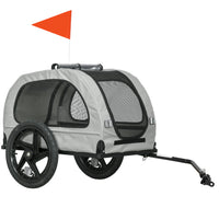 Aosom Foldable Pet Bike Trailer for Medium Dogs - Light Grey-Foldable to pack up during the cold season and keep in small, compact storage 