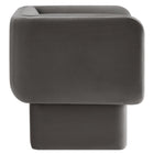 Modway Tate Performance Velvet Accent Chair - Storm Grey-Plastic Floor Glides