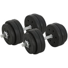 Soozier 66 lb Adjustable Dumbbells Weight Set for Body Fitness - Black-Complete with pair include 8 x 5.5 lb (2.5 kg), 4 x 3.3 lbs (1.5 kg) weights and 2 x 4.4 lbs (2 kg) connecting rods   