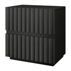 Hudson&Canal Jaylen Rectangular Fluted Nightstand - 24" W - Black Grain-Overall weight capacity is 50 lbs, each drawer can hold up to 7.5 lbs