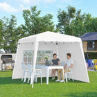 Outsunny 8 ft W x 8 ft L Pop Up Canopy Tent with Carry Bag and Slant Legs - UV50+-PVC window makes it great for hosting events/catering