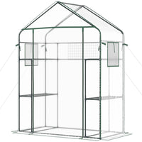 Outsunny Walk-in Greenhouse with 4 Shelves- A great solution to extend your growing season and shield plants from extreme outdoor temperatures
 