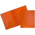 JAM Paper Plastic Two-Pocket School POP Folders with Metal Prongs Fastener Clasps - Orange - 6 Pack-JAM Paper POP Folders | Colour: Orange