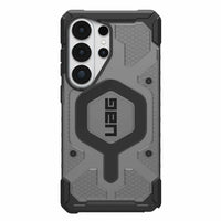 UAG Pathfinder Rugged Cell Phone Case Clear with Magnets for Galaxy S26 Ultra - Ash/Black-Eco: Black TPU Bumper is PCR Recycled Material 25% of Case