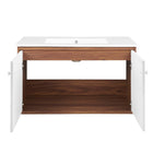Modway Transmit 36" Wall-Mount Bathroom Vanity - Walnut/White-8